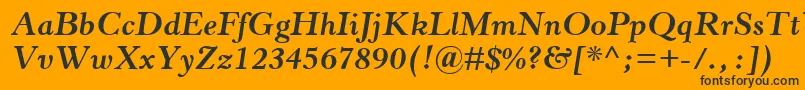 フォントHorleyOsMtBoldItalic – 黒い文字のオレンジの背景