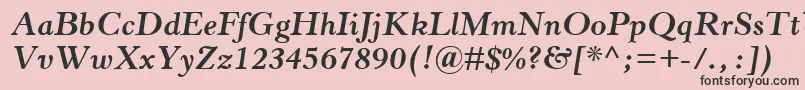 HorleyOsMtBoldItalic-fontti – mustat fontit vaaleanpunaisella taustalla