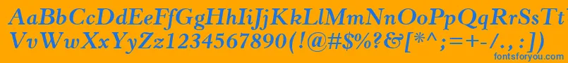 HorleyOsMtBoldItalic Font – Blue Fonts on Orange Background