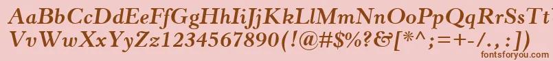 HorleyOsMtBoldItalic Font – Brown Fonts on Pink Background