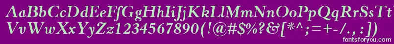 HorleyOsMtBoldItalic-fontti – vihreät fontit violetilla taustalla