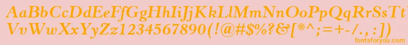 HorleyOsMtBoldItalic Font – Orange Fonts on Pink Background