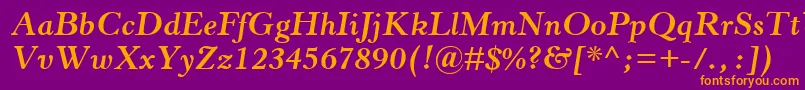 HorleyOsMtBoldItalic Font – Orange Fonts on Purple Background