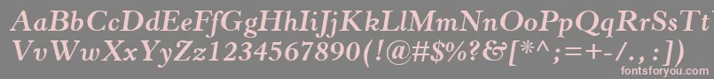 HorleyOsMtBoldItalic-fontti – vaaleanpunaiset fontit harmaalla taustalla