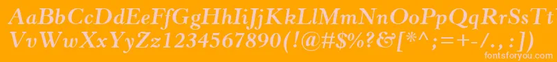 HorleyOsMtBoldItalic Font – Pink Fonts on Orange Background