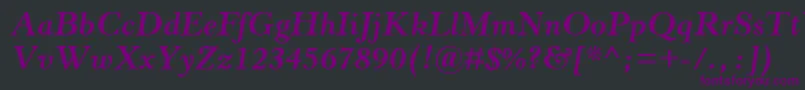 Шрифт HorleyOsMtBoldItalic – фиолетовые шрифты на чёрном фоне