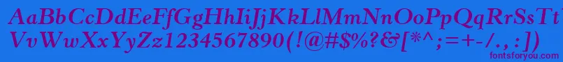 HorleyOsMtBoldItalic Font – Purple Fonts on Blue Background