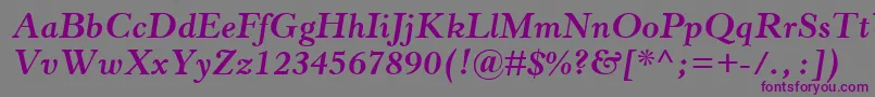 Шрифт HorleyOsMtBoldItalic – фиолетовые шрифты на сером фоне