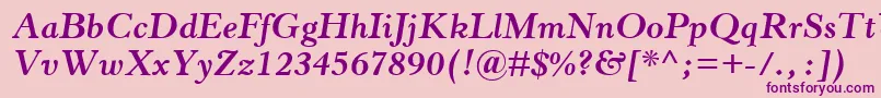 HorleyOsMtBoldItalic Font – Purple Fonts on Pink Background