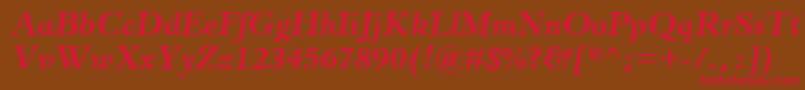 HorleyOsMtBoldItalic Font – Red Fonts on Brown Background