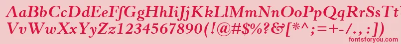 HorleyOsMtBoldItalic Font – Red Fonts on Pink Background