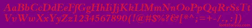 HorleyOsMtBoldItalic Font – Red Fonts on Purple Background