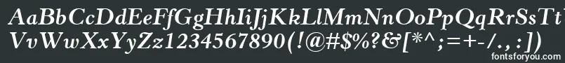 HorleyOsMtBoldItalic-fontti – valkoiset fontit mustalla taustalla