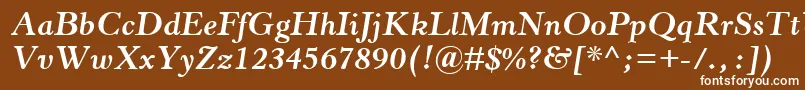 フォントHorleyOsMtBoldItalic – 茶色の背景に白い文字