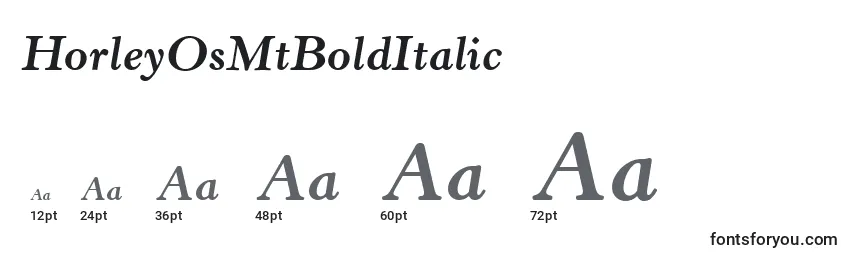 Размеры шрифта HorleyOsMtBoldItalic