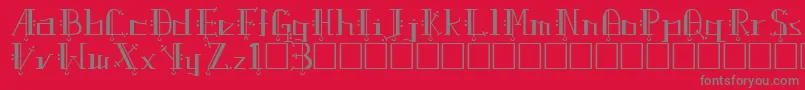 UptownRegular-Schriftart – Graue Schriften auf rotem Hintergrund
