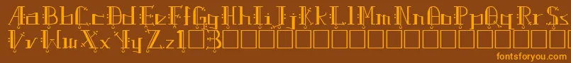 UptownRegular Font – Orange Fonts on Brown Background