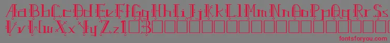 フォントUptownRegular – 赤い文字の灰色の背景
