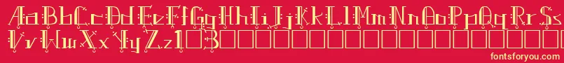 UptownRegular Font – Yellow Fonts on Red Background