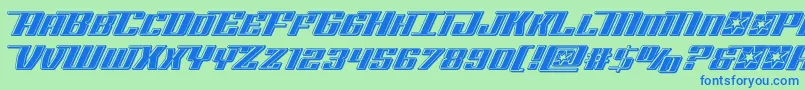 Rocketpopbevel Font – Blue Fonts on Green Background