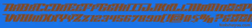 Rocketpopbevel Font – Brown Fonts on Blue Background