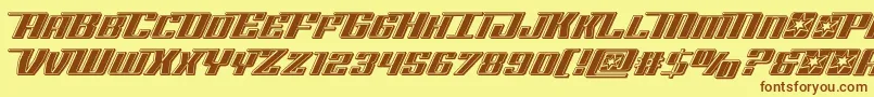 Rocketpopbevel Font – Brown Fonts on Yellow Background