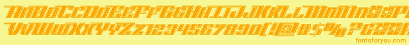 Czcionka Rocketpopbevel – pomarańczowe czcionki na żółtym tle