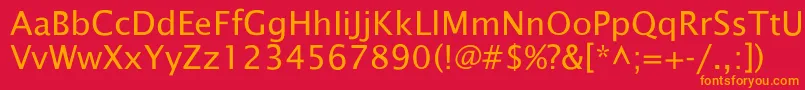 SaintgermainSans Font – Orange Fonts on Red Background