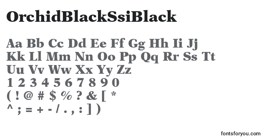 Шрифт OrchidBlackSsiBlack – алфавит, цифры, специальные символы