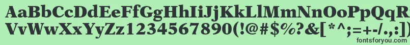 フォントOrchidBlackSsiBlack – 緑の背景に黒い文字