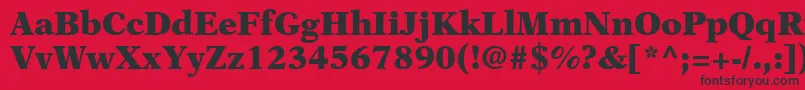 OrchidBlackSsiBlack-Schriftart – Schwarze Schriften auf rotem Hintergrund