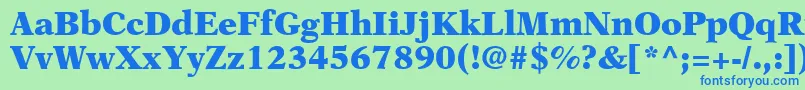 Шрифт OrchidBlackSsiBlack – синие шрифты на зелёном фоне