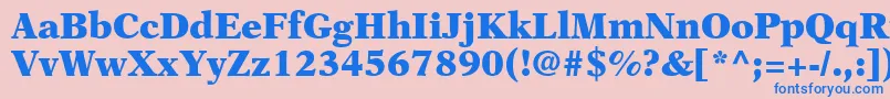 フォントOrchidBlackSsiBlack – ピンクの背景に青い文字