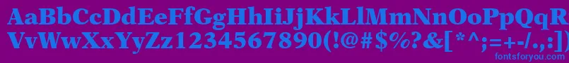 OrchidBlackSsiBlack-Schriftart – Blaue Schriften auf violettem Hintergrund
