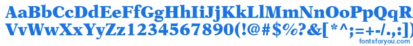 OrchidBlackSsiBlack-Schriftart – Blaue Schriften auf weißem Hintergrund