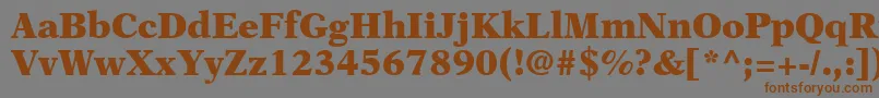フォントOrchidBlackSsiBlack – 茶色の文字が灰色の背景にあります。