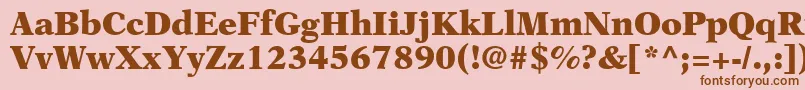 フォントOrchidBlackSsiBlack – ピンクの背景に茶色のフォント