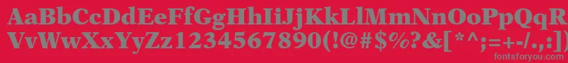 OrchidBlackSsiBlack-fontti – harmaat kirjasimet punaisella taustalla