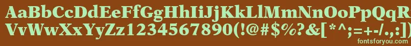 OrchidBlackSsiBlack-fontti – vihreät fontit ruskealla taustalla