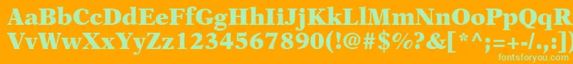 Шрифт OrchidBlackSsiBlack – зелёные шрифты на оранжевом фоне