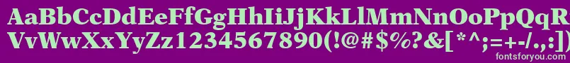 フォントOrchidBlackSsiBlack – 紫の背景に緑のフォント