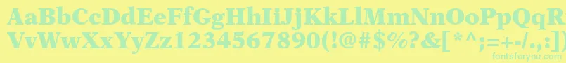フォントOrchidBlackSsiBlack – 黄色い背景に緑の文字