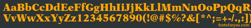 フォントOrchidBlackSsiBlack – 黒い背景にオレンジの文字