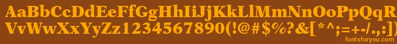フォントOrchidBlackSsiBlack – オレンジ色の文字が茶色の背景にあります。