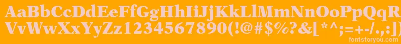 OrchidBlackSsiBlack-fontti – vaaleanpunaiset fontit oranssilla taustalla
