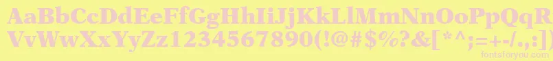 OrchidBlackSsiBlack-fontti – vaaleanpunaiset fontit keltaisella taustalla