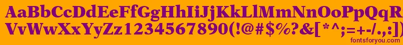 OrchidBlackSsiBlack-Schriftart – Violette Schriften auf orangefarbenem Hintergrund