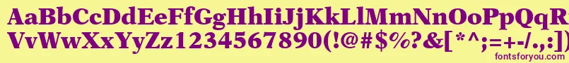 OrchidBlackSsiBlack-Schriftart – Violette Schriften auf gelbem Hintergrund