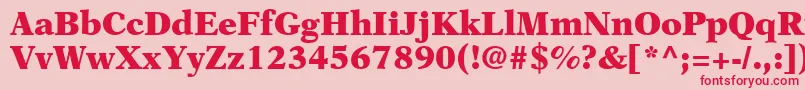OrchidBlackSsiBlack-fontti – punaiset fontit vaaleanpunaisella taustalla