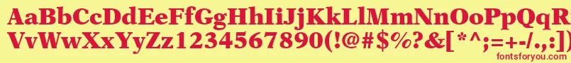 OrchidBlackSsiBlack-fontti – punaiset fontit keltaisella taustalla